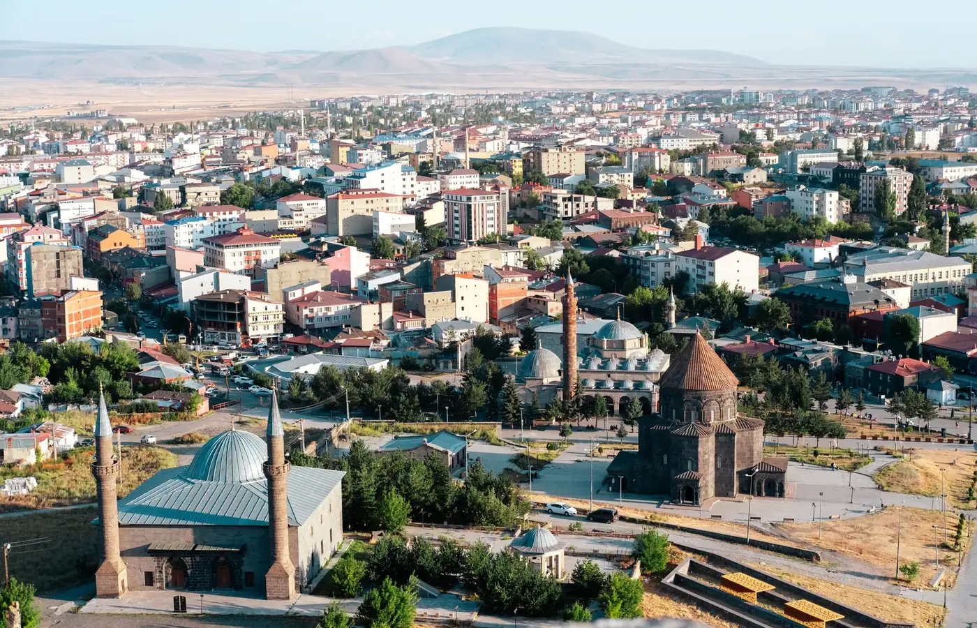 Kars şehir merkezinin havadan görünümü